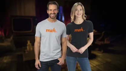 Orange Ink Meh Logo Shirts on Black or Heather Gray