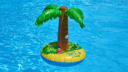 Inflatable Palm Tree Island with 4 Plastic Cup Holders