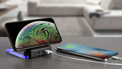 2-Pack: Xtreme Power Rotating Wireless Charger with 2 USB Ports