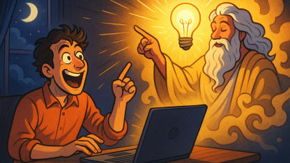 What would your startup idea be after a mystical revelation? Pitch us excitedly in the comments.