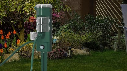 2-Pack: HBN Outdoor Power Strip Timer with Photocell & Remote Control