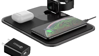 Loowoko 15-Watt 3-in-1 Qi Wireless Charging Mat OR 2-Pack Fast Charge Valets