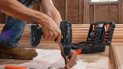 Tacklife 20V Cordless Drill with 60-piece Tool Kit