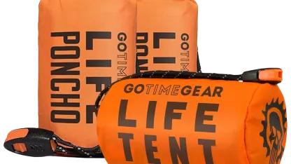 Go Time Gear Emergency Survival Tent + 2 Ponchos