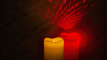 2-Pack: Night Stars Flickering LED Candles with Red Lasers and Remote