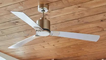 Rivet 43" Modern Cylindrical 3 Blade Flush Mount Ceiling Fan