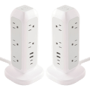 2-Pack: Verbatim 15-Outlet Power Tower with 11 AC, 2 USB-C and 2 USB-A