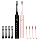2-Pack: Ultrasonic Rechargeable Toothbrush Set with 8 Total Brush Heads