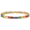 Hollywood Sensation Tennis Bracelet with Rainbow Marquise Stones