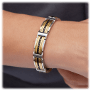 Esquire Men's Black Diamond Heavy Two Tone Single Line Bracelet