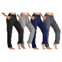 4-Pack: Women's Cotton Lounge Pants with Pockets