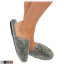 Laura Ashley Women's All Over Plush Scuff with Memory Foam In-Sock