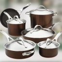 Anolon Nouvelle Luxe 11-Piece Copper and Hard Anodized Cookware Set
