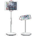 2-Pack: Adjustable Height Phone & Tablet Holder Stand with 360° Rotation