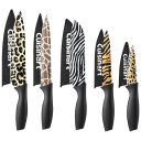 Cuisinart Advantage 5-Piece Animal Print Knife Set with Black Handles