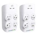 2-Pack: 360 Electrical Revolve60 4-Outlet 2-USB Port Surge Protector