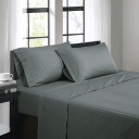 Bibb Home 1500 Series Damask Striped Sheet Set