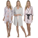 3-Piece: Born Yummy Robe Set with Cami and Shorts