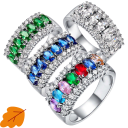 Niss & Niflaot Lab Created Gemstone Princess Cut Ring