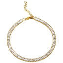 Savvy Cie Jewels 18K Gold Straight Baguette Flexible Anklet