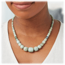 Jay King Sterling Silver Bluegreen Diopside Graduated Bead Necklace