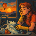 While washing dishes, I: