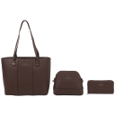 London Fog 3-Piece Vegan Leather Tote Set