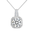 Hollywood Sensation 18K White Gold Plated Cubic Zirconia Pendant Necklace