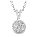 Diamond Muse 0.10 Carat Tw Diamond Round Pendant In Sterling Silver