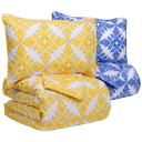 August & Leo Serrated Tile Print 3-Piece Cotton Comforter Set