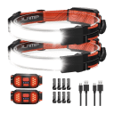 2-Pack: Hakol 1000LM 230 Degree Wide-Beam Rechargeable Head Lamp