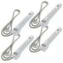 4-Pack: 360 Electrical Habitat Braided 4-Outlet Surge Strip with Dual USB Ports