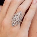 Savvy Cie Diamond Filigree Statement Ring