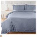 Clover By Jo Stone Washed Cotton 3-Piece Duvet Cover Set with Lace Trim