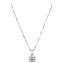 Savvy Cie 1 Carat TW Moissanite Solitaire Necklace in 10K Solid Italian Gold