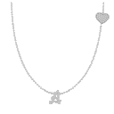 Pick-your-2-Pack: Tamborat Jewelry 10K White Gold Plated Heart Initial Necklaces
