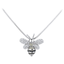 Rose And Lilly Sterling Silver Bee Pendant Necklace With Crystals