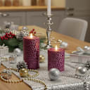 Luminara 2-Piece Flameless 4" and 6" Metal Hammered Pillar Set
