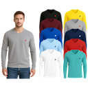 4-Pack: Pacific Polo Club Mens Cotton Long Sleeve V-Neck T-Shirts