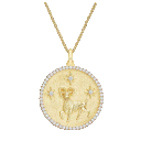 Niss & Niflaot Zodiac Sign 1/4 Carat TW Gold Plated Double Sided Necklace