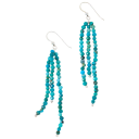 Jay King Sterling Silver Turquoise Bead Tassel Drop Earrings