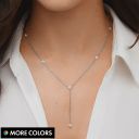 Jennifer Miller Bezel Lariat Necklace