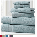 Blissful Bath 6-Piece 100% Cotton Bath Towel Set