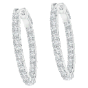 Niss & Niflaot 1/2 Carat TW Micro Pave Plated Inside Out Oval Hoop Earrings