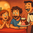 Free desert for the cute couple!