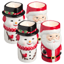 4-Pack: Flameless Christmas Candle Set (Snowman & Santa)