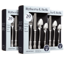3-Pack: Roberts & Belk Adeline Frost 20-Piece 18/0 Stainless Steel Flatware Set