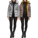 Kenneth Cole Women's Puffer with Fur Trimmed Hood