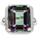 5.0 Carat Mystic Topaz TW Ring with Diamond Halo Accent