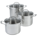 Cuisinart Classic 6-Piece Brushed Stainless Steel Stock Pot Set